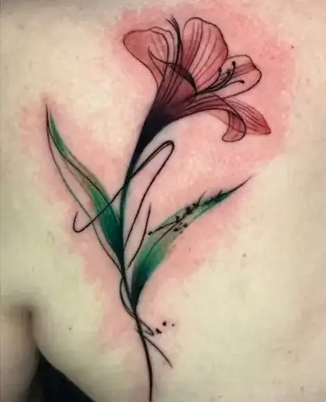 Fine line lily watercolor Paris Joelle