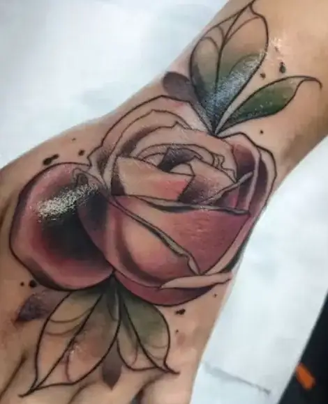 Neotraditional rose hand Paris Joelle