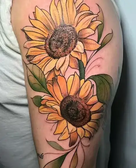 Color sunflower tattoo Paris Joelle Savannah GA
