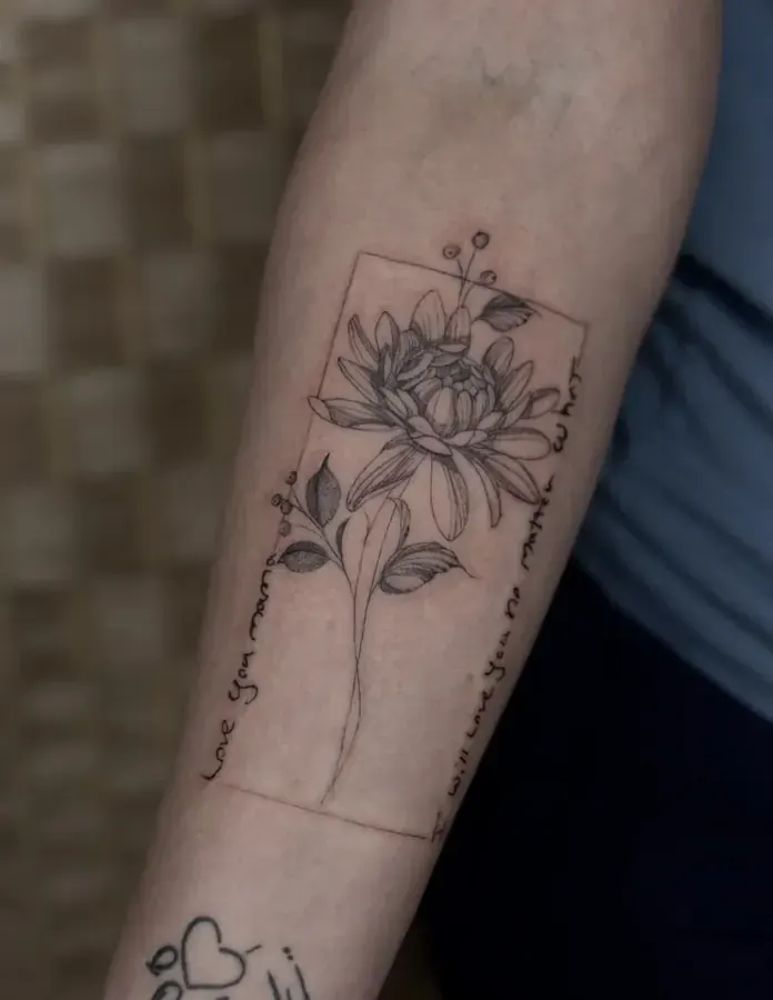 Fine line botanical tattoo by Savannah Artz Savannah GA