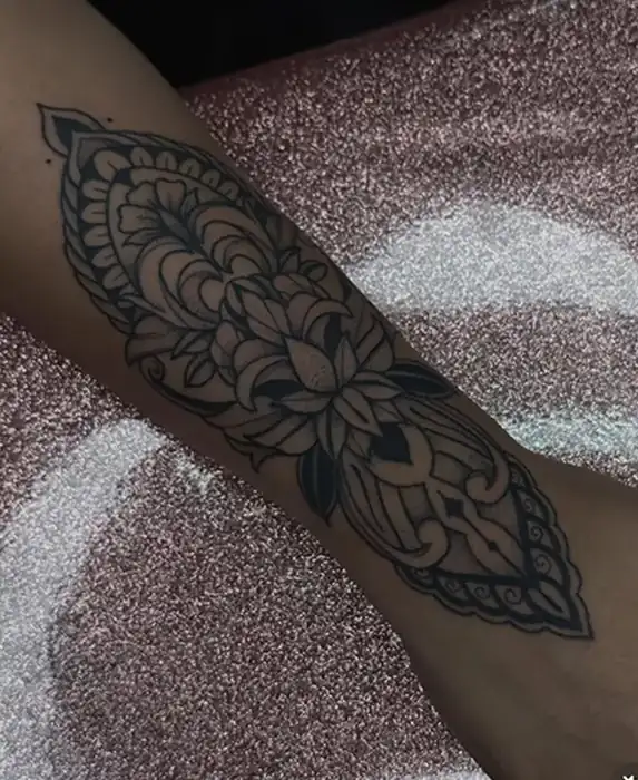 Botanical sleeve tattoo by Savannah Artz Savannah GA